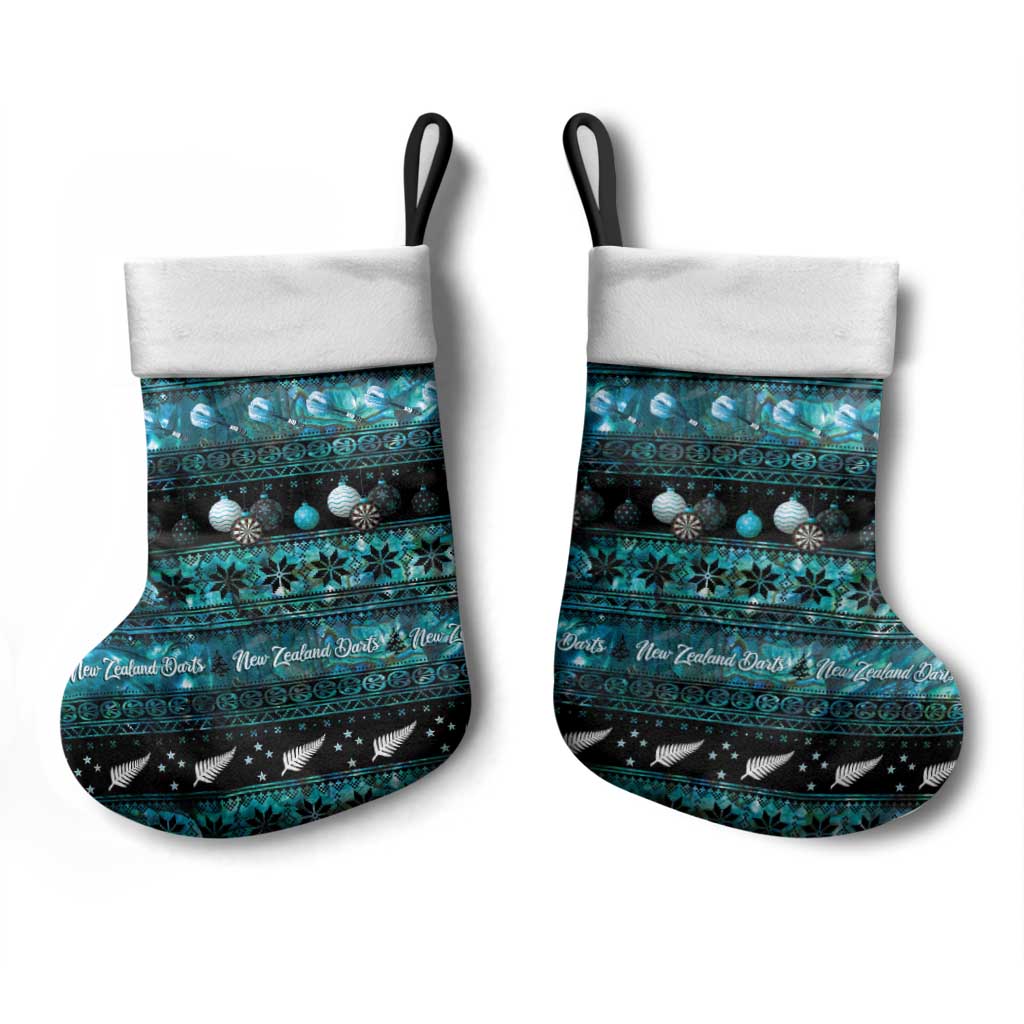 New Zealand Darts Christmas Stocking Merry Xmas Aotearoa Maori Paua Shell - Aussie Hoodie