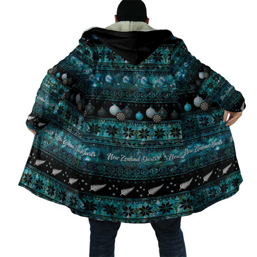 New Zealand Darts Christmas Cloak Merry Xmas Aotearoa Maori Paua Shell - Aussie Hoodie