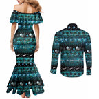 New Zealand Darts Christmas Couples Matching Mermaid Dress and Long Sleeve Button Shirt Merry Xmas Aotearoa Maori Paua Shell - Aussie Hoodie