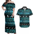 New Zealand Darts Christmas Couples Matching Off Shoulder Maxi Dress and Hawaiian Shirt Merry Xmas Aotearoa Maori Paua Shell - Aussie Hoodie