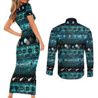 New Zealand Darts Christmas Couples Matching Short Sleeve Bodycon Dress and Long Sleeve Button Shirt Merry Xmas Aotearoa Maori Paua Shell - Aussie Hoodie