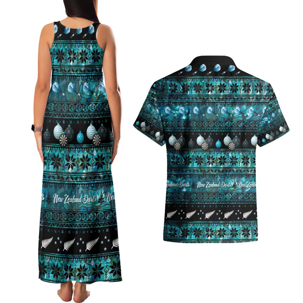 New Zealand Darts Christmas Couples Matching Tank Maxi Dress and Hawaiian Shirt Merry Xmas Aotearoa Maori Paua Shell - Aussie Hoodie