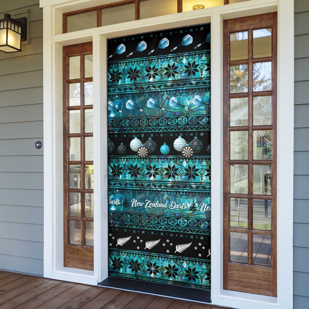 New Zealand Darts Christmas Door Cover Merry Xmas Aotearoa Maori Paua Shell - Aussie Hoodie