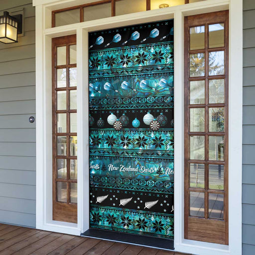 New Zealand Darts Christmas Door Cover Merry Xmas Aotearoa Maori Paua Shell - Aussie Hoodie