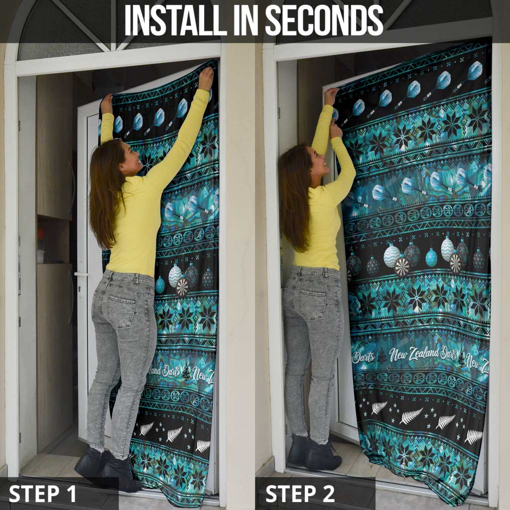 New Zealand Darts Christmas Door Cover Merry Xmas Aotearoa Maori Paua Shell - Aussie Hoodie