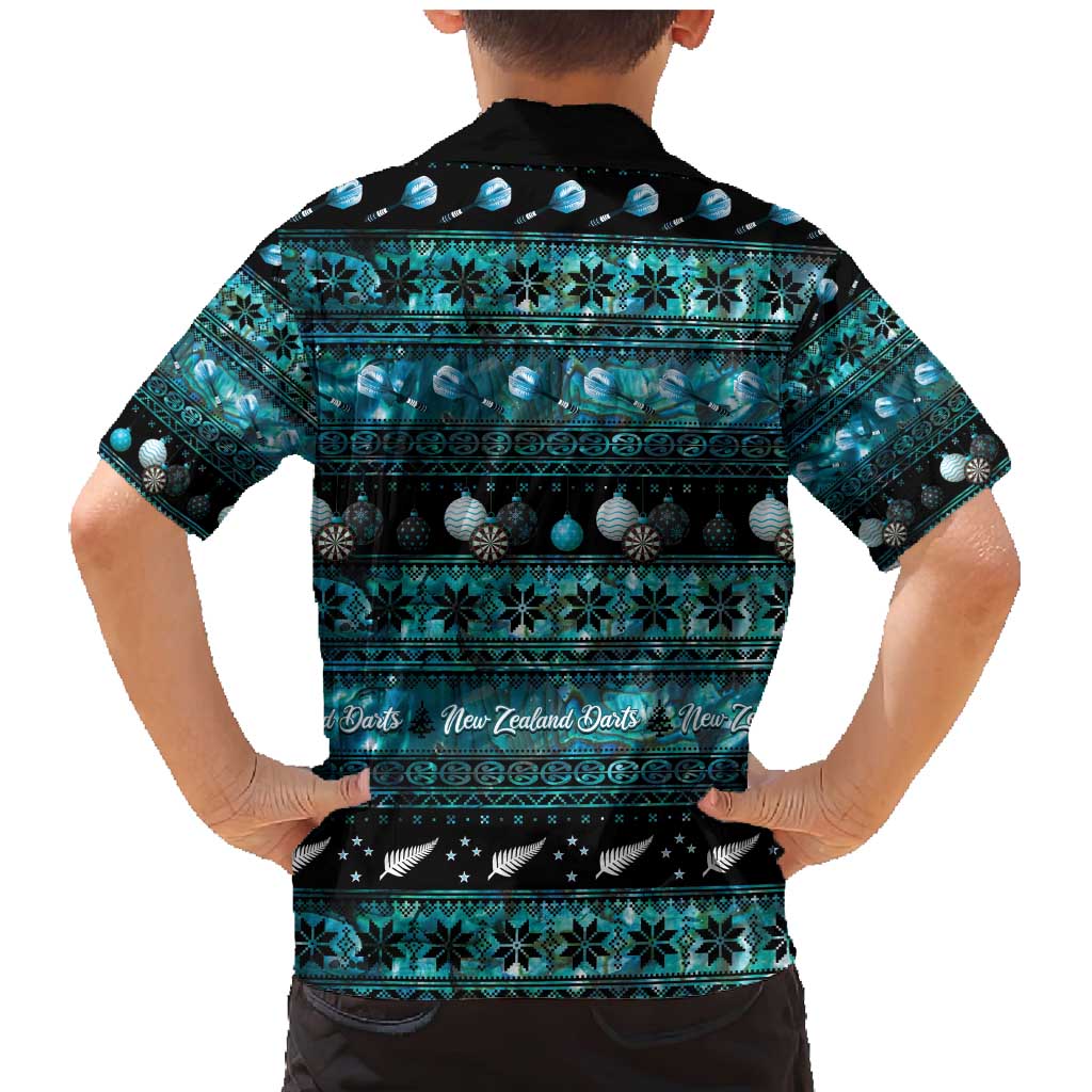 New Zealand Darts Christmas Family Matching Mermaid Dress and Hawaiian Shirt Merry Xmas Aotearoa Maori Paua Shell - Aussie Hoodie