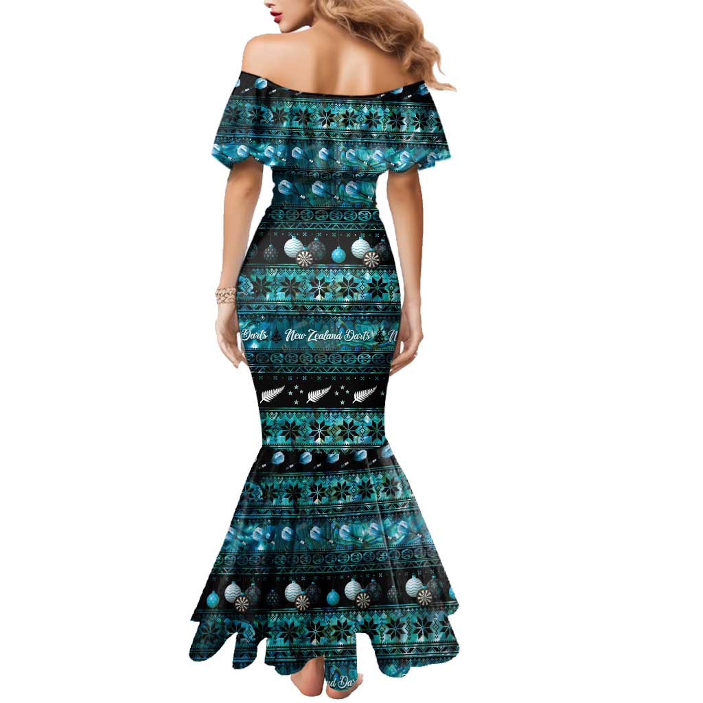 New Zealand Darts Christmas Family Matching Mermaid Dress and Hawaiian Shirt Merry Xmas Aotearoa Maori Paua Shell - Aussie Hoodie