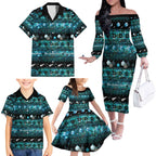New Zealand Darts Christmas Family Matching Off The Shoulder Long Sleeve Dress and Hawaiian Shirt Merry Xmas Aotearoa Maori Paua Shell - Aussie Hoodie