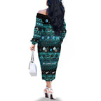 New Zealand Darts Christmas Family Matching Off The Shoulder Long Sleeve Dress and Hawaiian Shirt Merry Xmas Aotearoa Maori Paua Shell - Aussie Hoodie