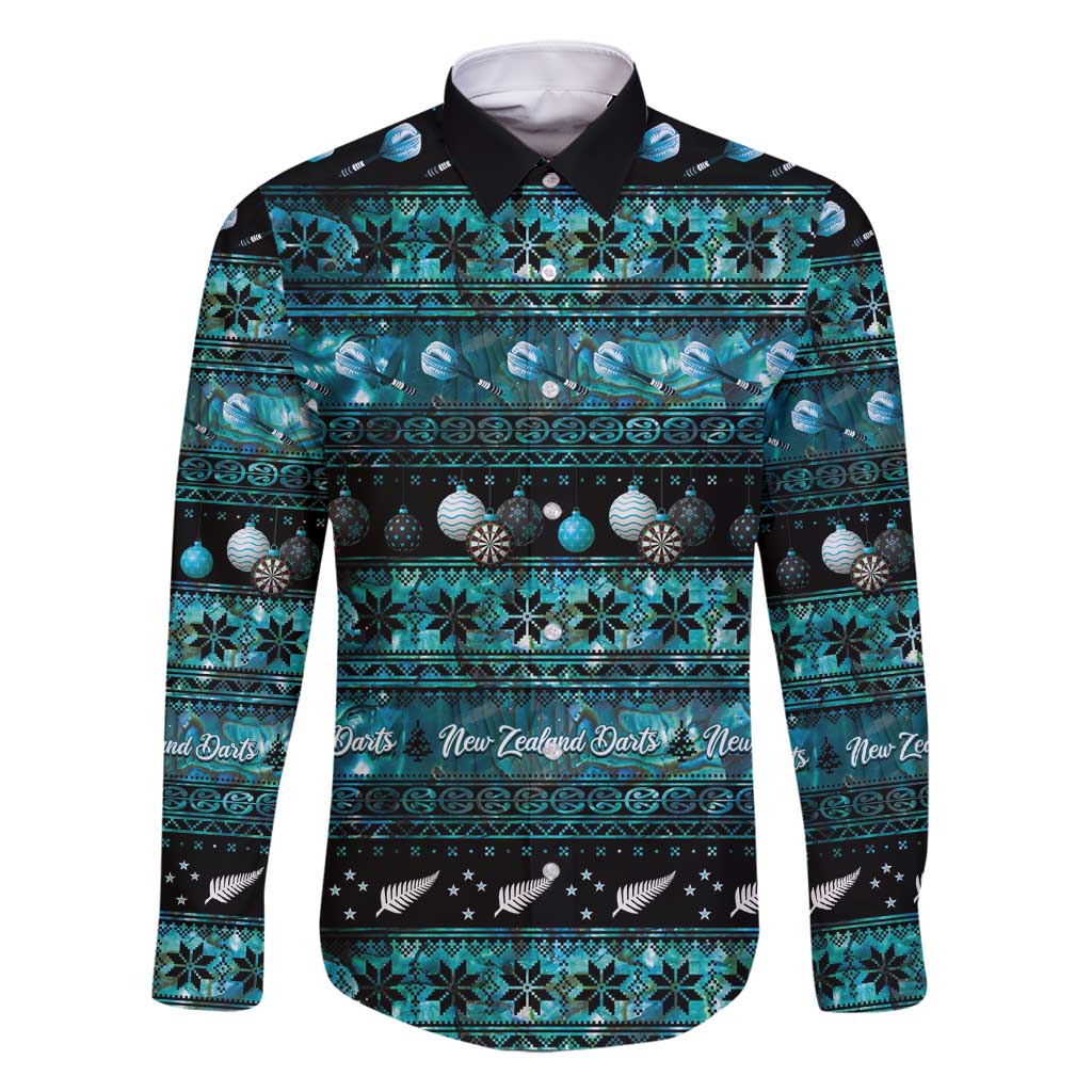 New Zealand Darts Christmas Family Matching Off Shoulder Maxi Dress and Hawaiian Shirt Merry Xmas Aotearoa Maori Paua Shell - Aussie Hoodie