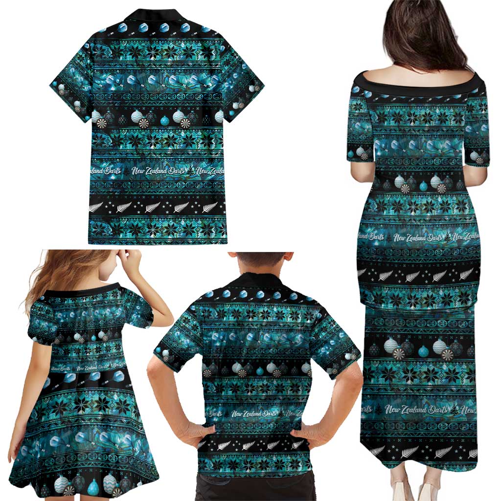 New Zealand Darts Christmas Family Matching Puletasi and Hawaiian Shirt Merry Xmas Aotearoa Maori Paua Shell - Aussie Hoodie