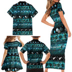 New Zealand Darts Christmas Family Matching Short Sleeve Bodycon Dress and Hawaiian Shirt Merry Xmas Aotearoa Maori Paua Shell - Aussie Hoodie