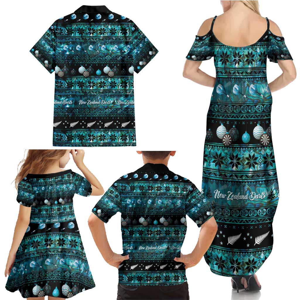 New Zealand Darts Christmas Family Matching Summer Maxi Dress and Hawaiian Shirt Merry Xmas Aotearoa Maori Paua Shell - Aussie Hoodie