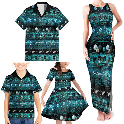 New Zealand Darts Christmas Family Matching Tank Maxi Dress and Hawaiian Shirt Merry Xmas Aotearoa Maori Paua Shell - Aussie Hoodie