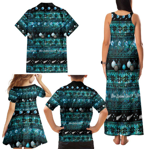 New Zealand Darts Christmas Family Matching Tank Maxi Dress and Hawaiian Shirt Merry Xmas Aotearoa Maori Paua Shell - Aussie Hoodie