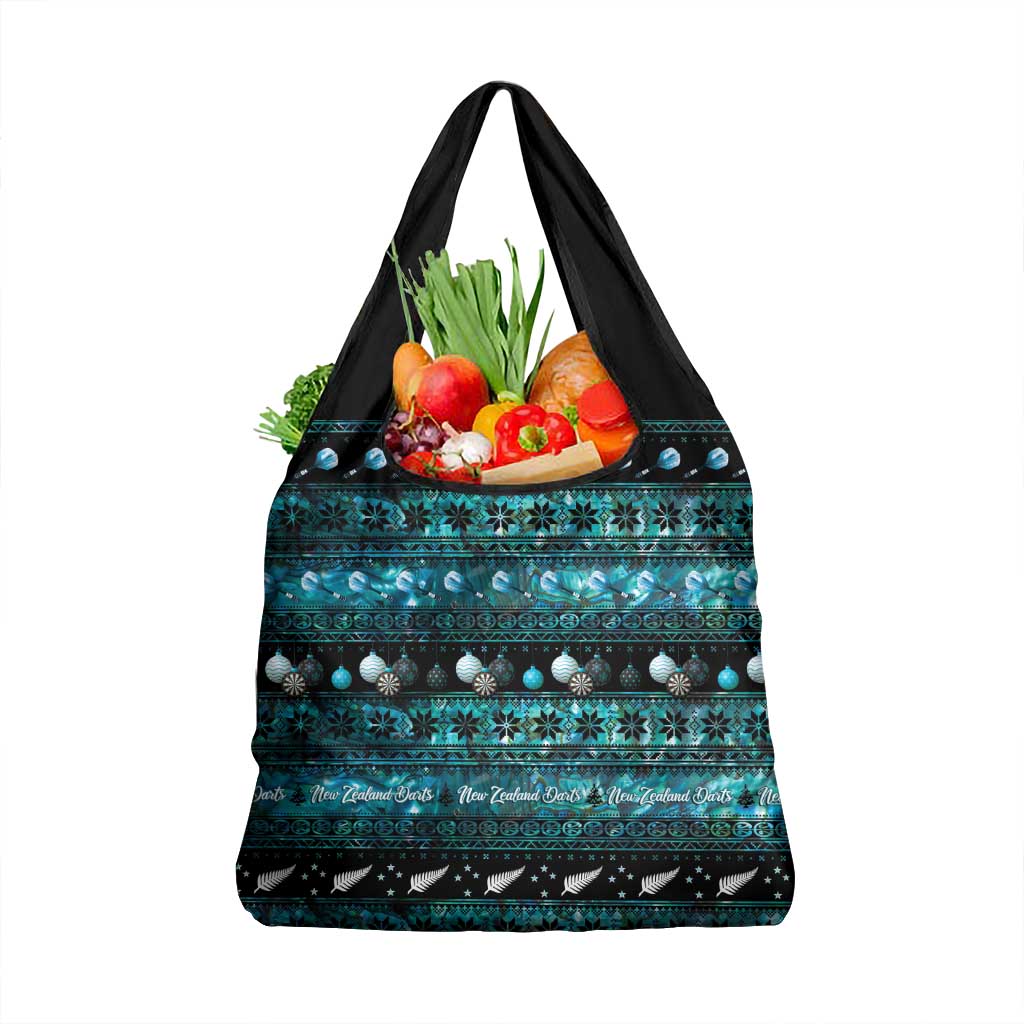 New Zealand Darts Christmas Grocery Bag Merry Xmas Aotearoa Maori Paua Shell - Aussie Hoodie