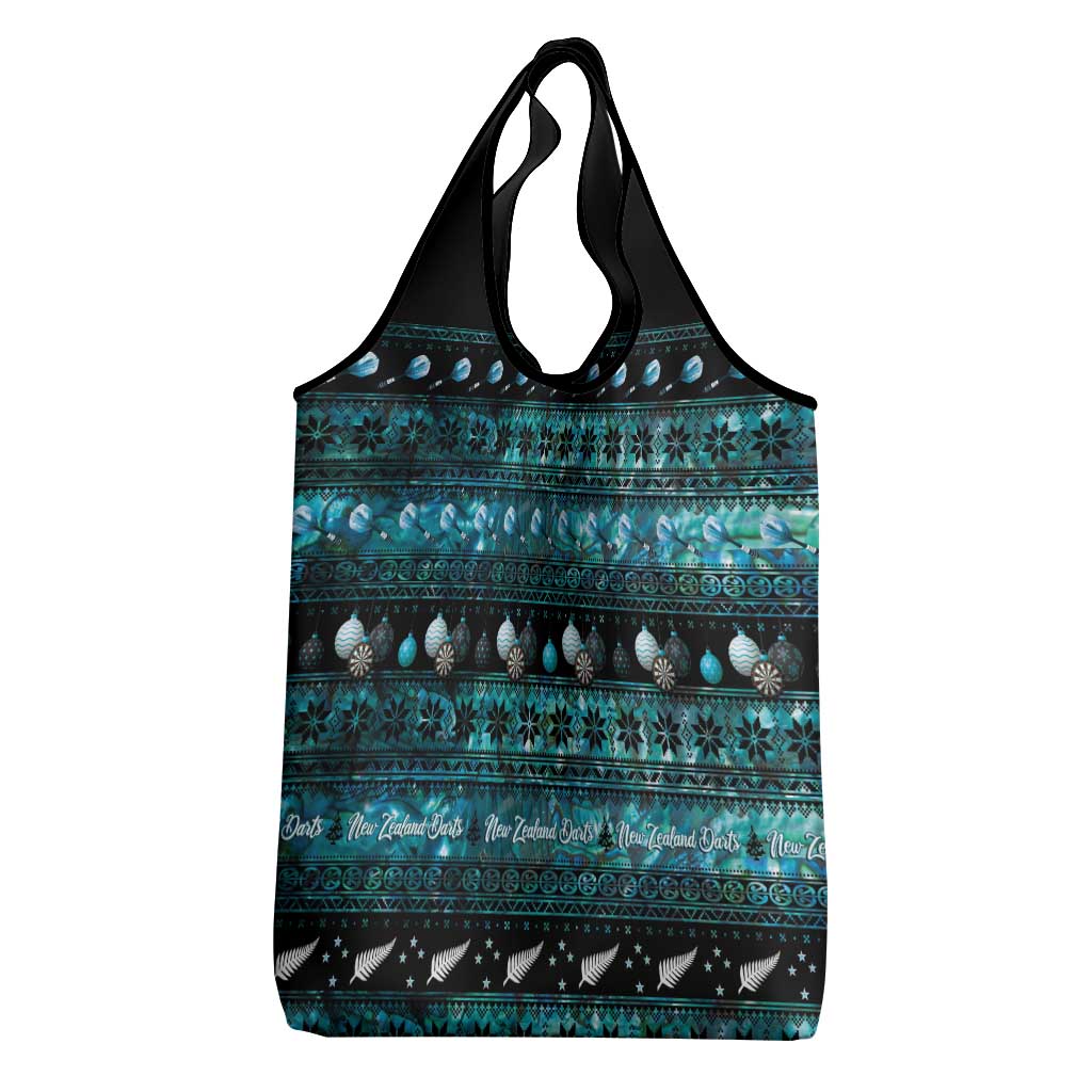 New Zealand Darts Christmas Grocery Bag Merry Xmas Aotearoa Maori Paua Shell - Aussie Hoodie