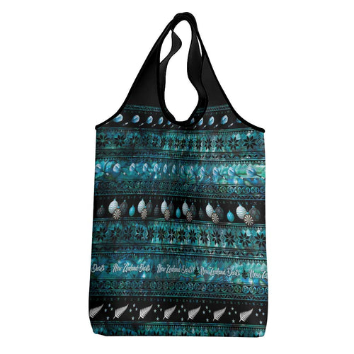 New Zealand Darts Christmas Grocery Bag Merry Xmas Aotearoa Maori Paua Shell - Aussie Hoodie