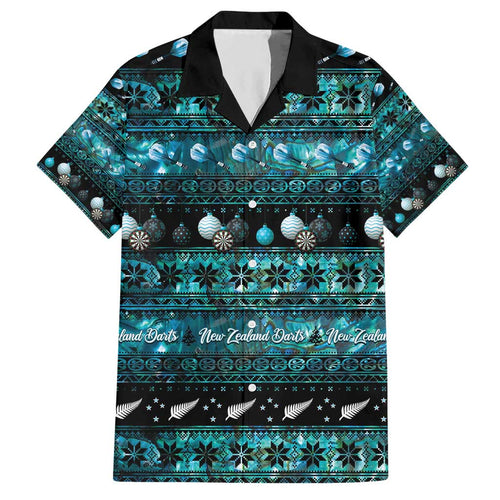 New Zealand Darts Christmas Hawaiian Shirt Merry Xmas Aotearoa Maori Paua Shell - Aussie Hoodie