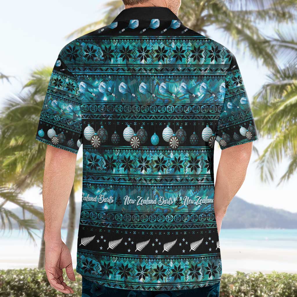 New Zealand Darts Christmas Hawaiian Shirt Merry Xmas Aotearoa Maori Paua Shell - Aussie Hoodie