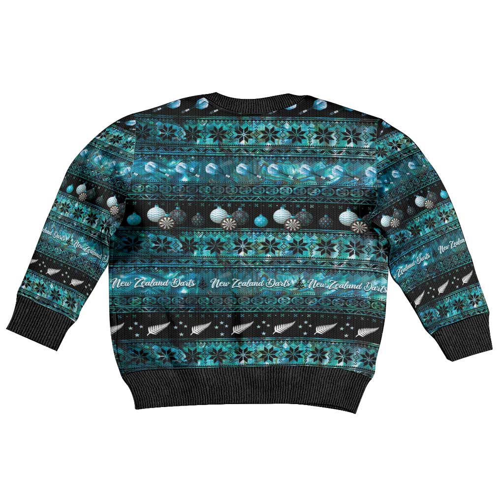 New Zealand Darts Christmas Kid Ugly Christmas Sweater Merry Xmas Aotearoa Maori Paua Shell - Aussie Hoodie