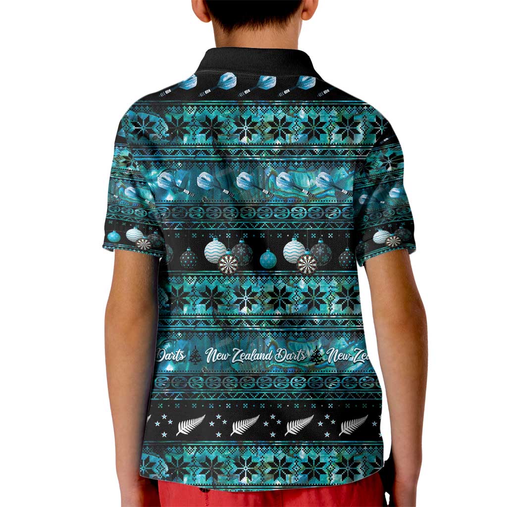 New Zealand Darts Christmas Kid Polo Shirt Merry Xmas Aotearoa Maori Paua Shell - Aussie Hoodie