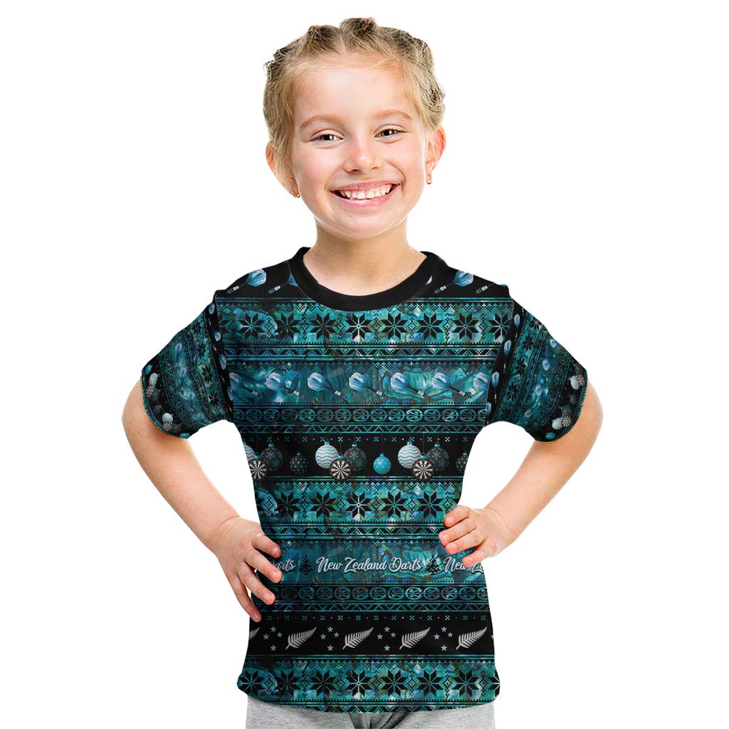 New Zealand Darts Christmas Kid T Shirt Merry Xmas Aotearoa Maori Paua Shell - Aussie Hoodie