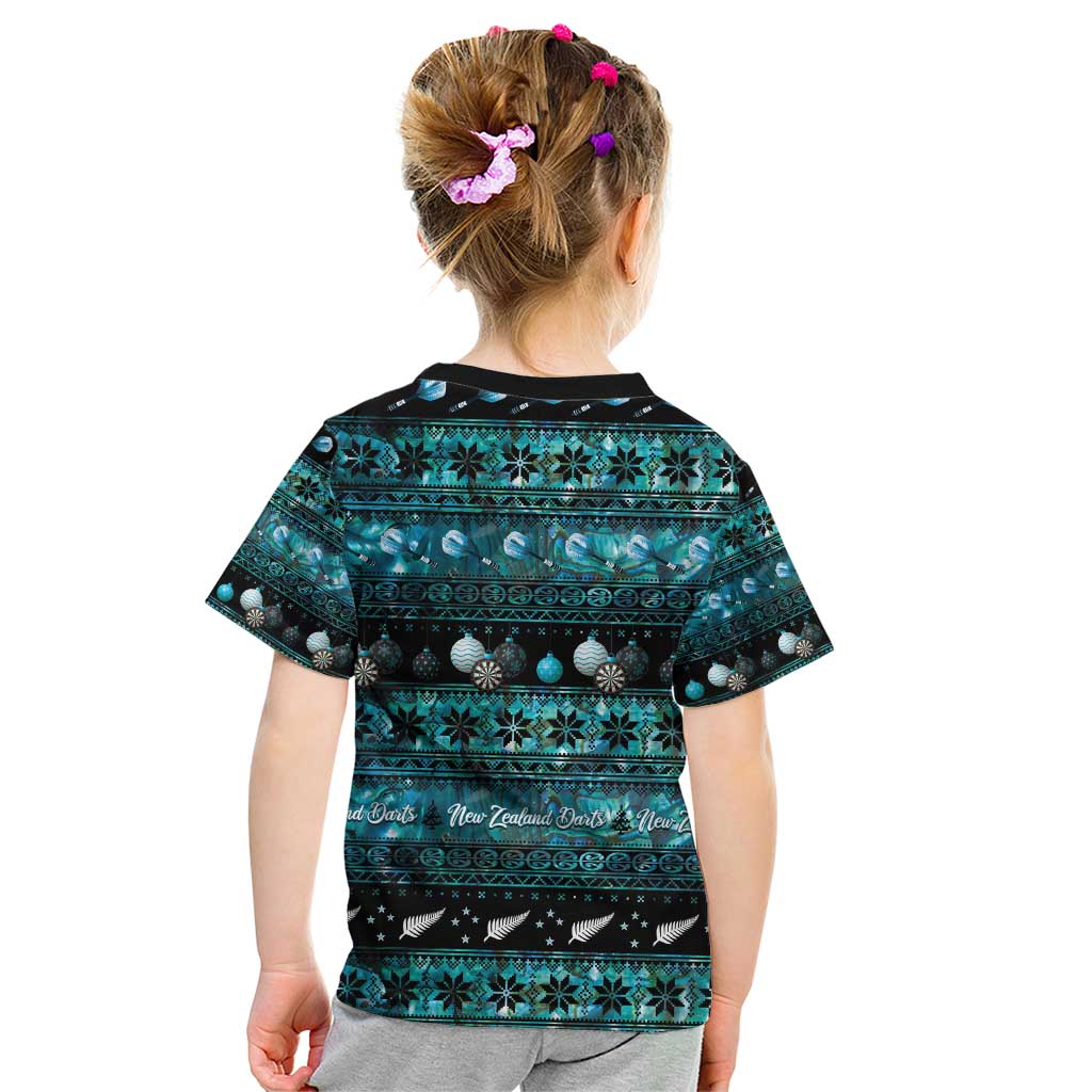 New Zealand Darts Christmas Kid T Shirt Merry Xmas Aotearoa Maori Paua Shell - Aussie Hoodie