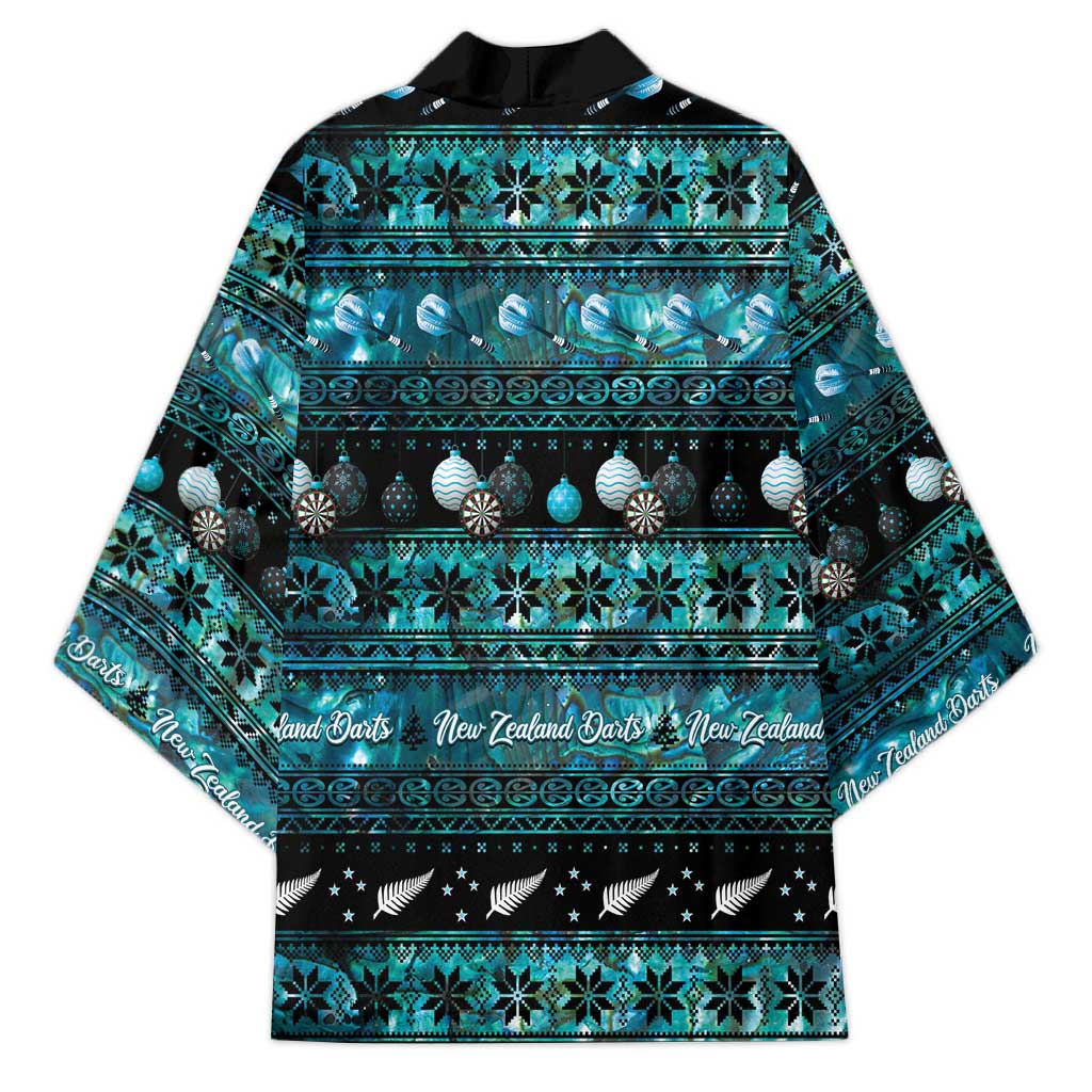New Zealand Darts Christmas Kimono Merry Xmas Aotearoa Maori Paua Shell - Aussie Hoodie