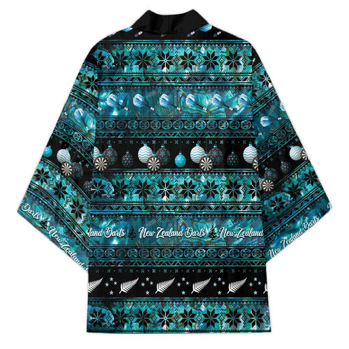 New Zealand Darts Christmas Kimono Merry Xmas Aotearoa Maori Paua Shell - Aussie Hoodie