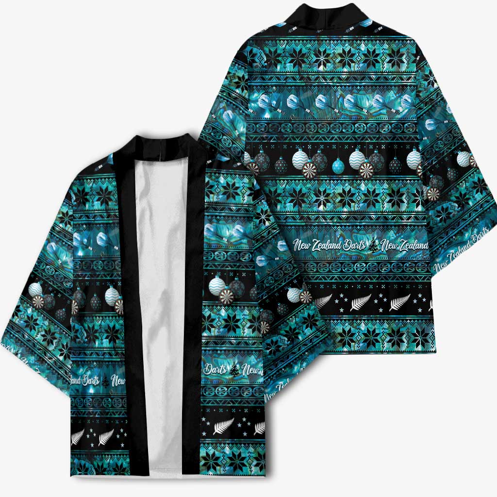 New Zealand Darts Christmas Kimono Merry Xmas Aotearoa Maori Paua Shell - Aussie Hoodie