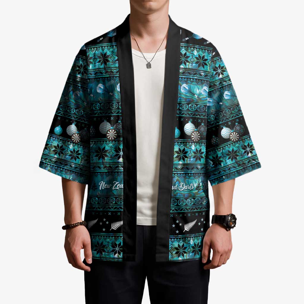 New Zealand Darts Christmas Kimono Merry Xmas Aotearoa Maori Paua Shell - Aussie Hoodie