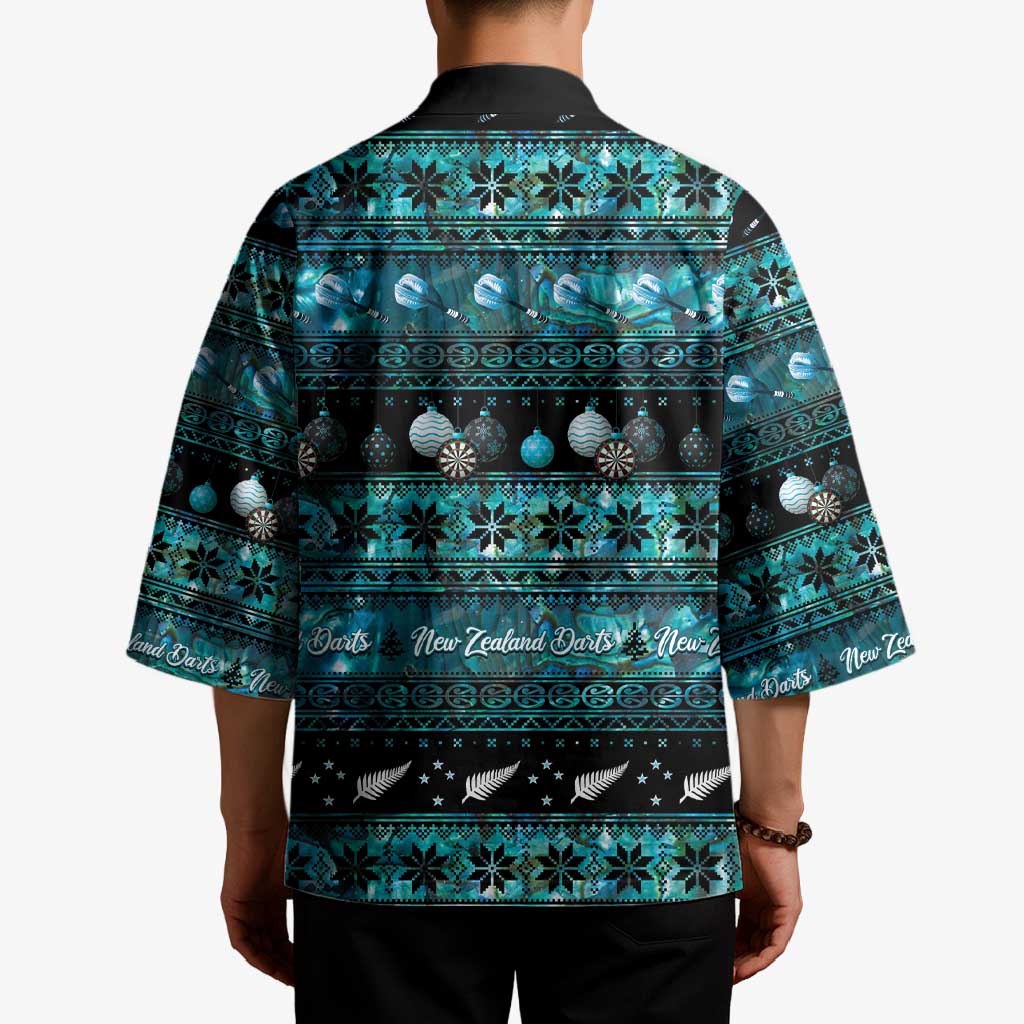 New Zealand Darts Christmas Kimono Merry Xmas Aotearoa Maori Paua Shell - Aussie Hoodie