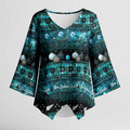 New Zealand Darts Christmas Kimono Sleeve Blouse Merry Xmas Aotearoa Maori Paua Shell - Aussie Hoodie