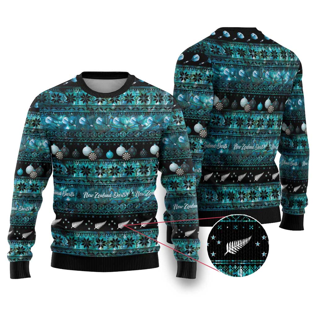 New Zealand Darts Christmas Ugly Christmas Sweater Merry Xmas Aotearoa Maori Paua Shell - Aussie Hoodie