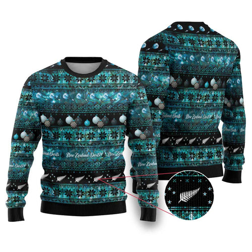 New Zealand Darts Christmas Ugly Christmas Sweater Merry Xmas Aotearoa Maori Paua Shell - Aussie Hoodie