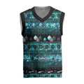New Zealand Darts Christmas Knitted V-Neck Vest Merry Xmas Aotearoa Maori Paua Shell - Aussie Hoodie