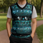 New Zealand Darts Christmas Knitted V-Neck Vest Merry Xmas Aotearoa Maori Paua Shell - Aussie Hoodie