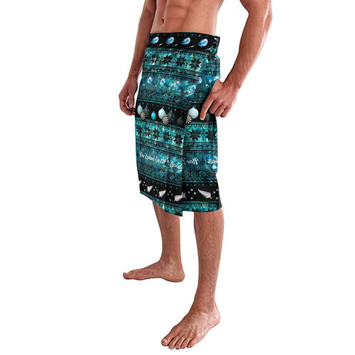 New Zealand Darts Christmas Lavalava Merry Xmas Aotearoa Maori Paua Shell - Aussie Hoodie