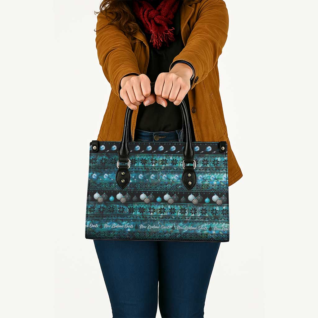 New Zealand Darts Christmas Leather Bag Merry Xmas Aotearoa Maori Paua Shell - Aussie Hoodie