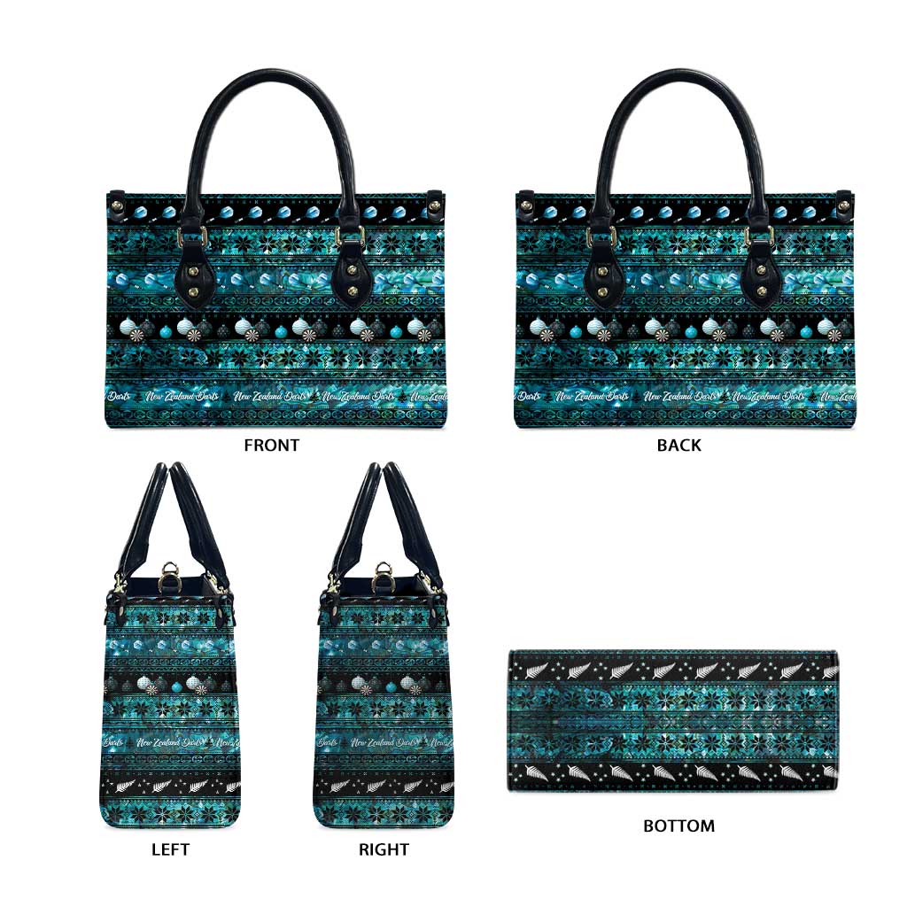 New Zealand Darts Christmas Leather Bag Merry Xmas Aotearoa Maori Paua Shell - Aussie Hoodie