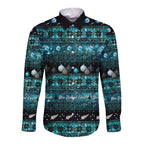 New Zealand Darts Christmas Long Sleeve Button Shirt Merry Xmas Aotearoa Maori Paua Shell - Aussie Hoodie