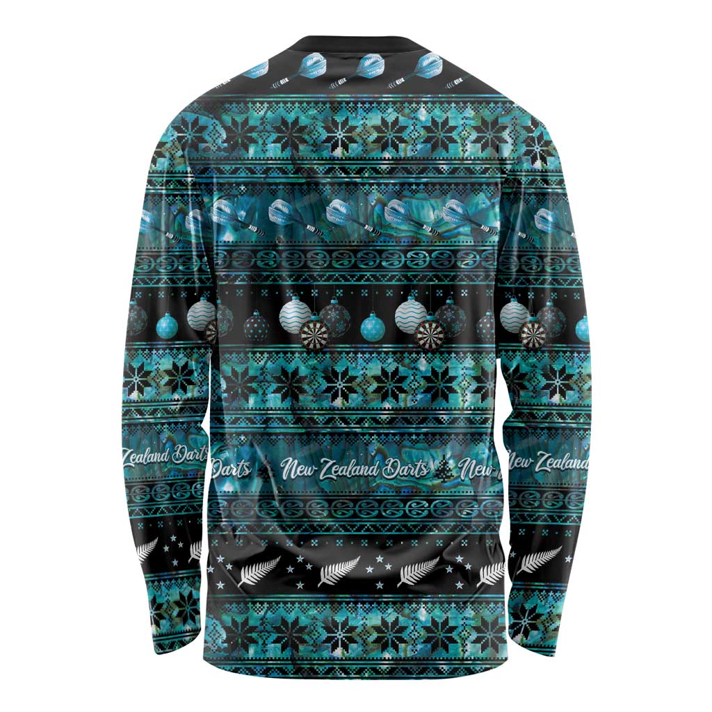 New Zealand Darts Christmas Long Sleeve Shirt Merry Xmas Aotearoa Maori Paua Shell - Aussie Hoodie