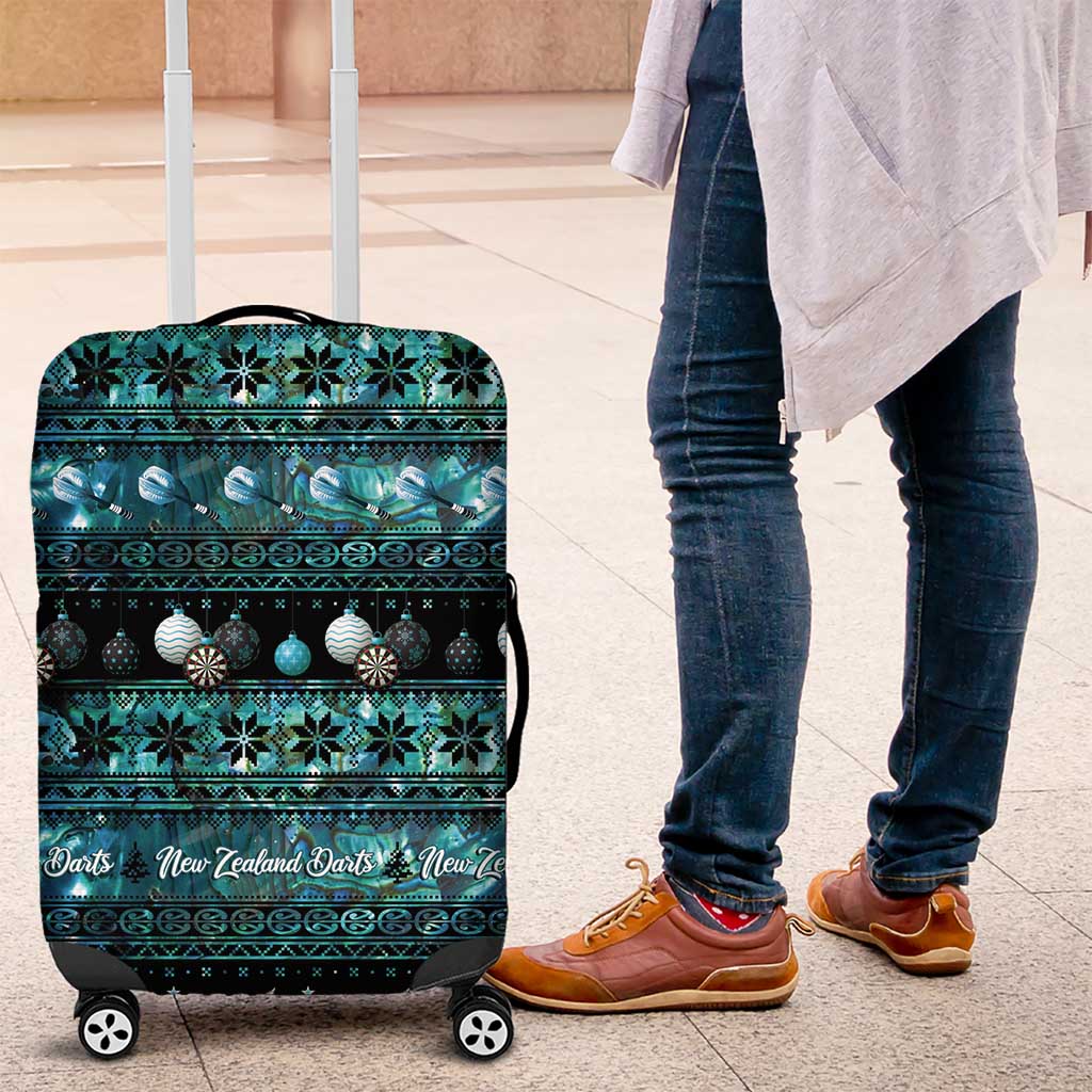 New Zealand Darts Christmas Luggage Cover Merry Xmas Aotearoa Maori Paua Shell - Aussie Hoodie
