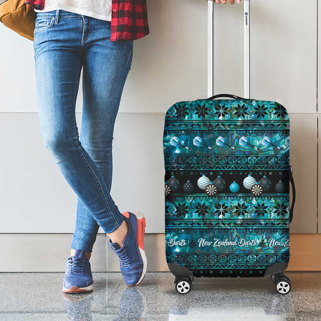 New Zealand Darts Christmas Luggage Cover Merry Xmas Aotearoa Maori Paua Shell - Aussie Hoodie