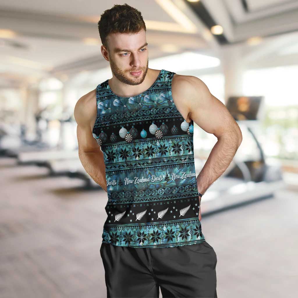 New Zealand Darts Christmas Men Tank Top Merry Xmas Aotearoa Maori Paua Shell - Aussie Hoodie