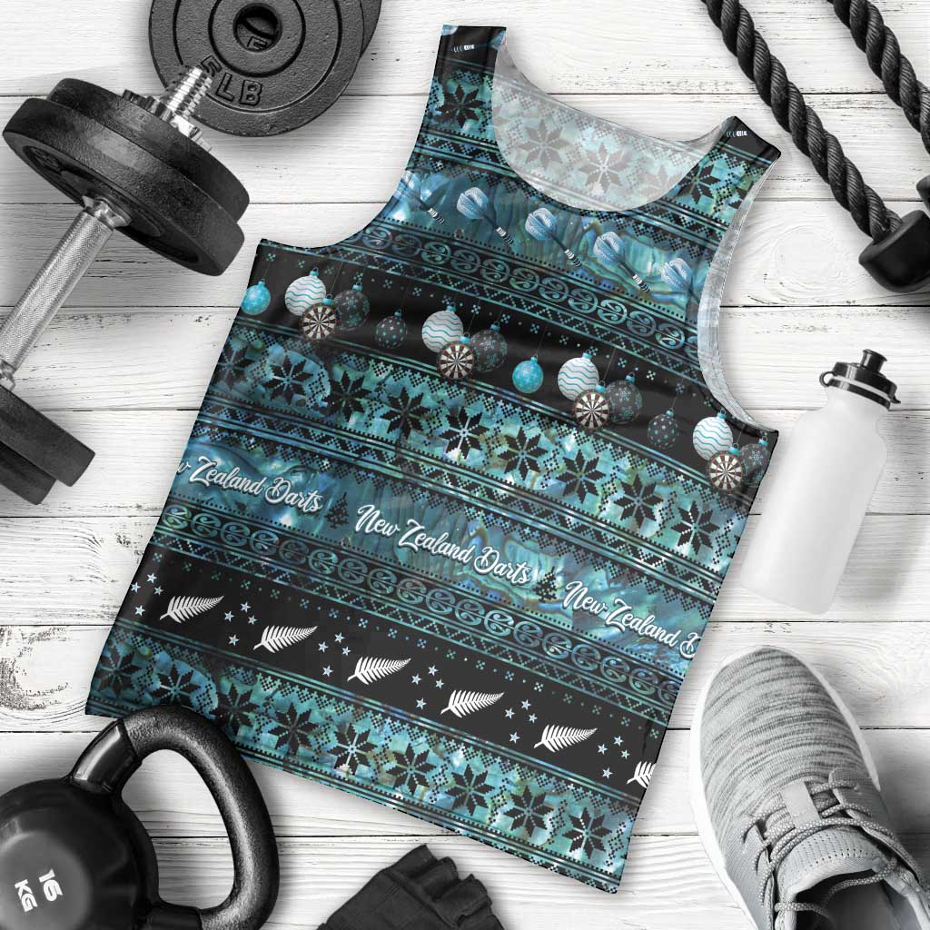 New Zealand Darts Christmas Men Tank Top Merry Xmas Aotearoa Maori Paua Shell - Aussie Hoodie