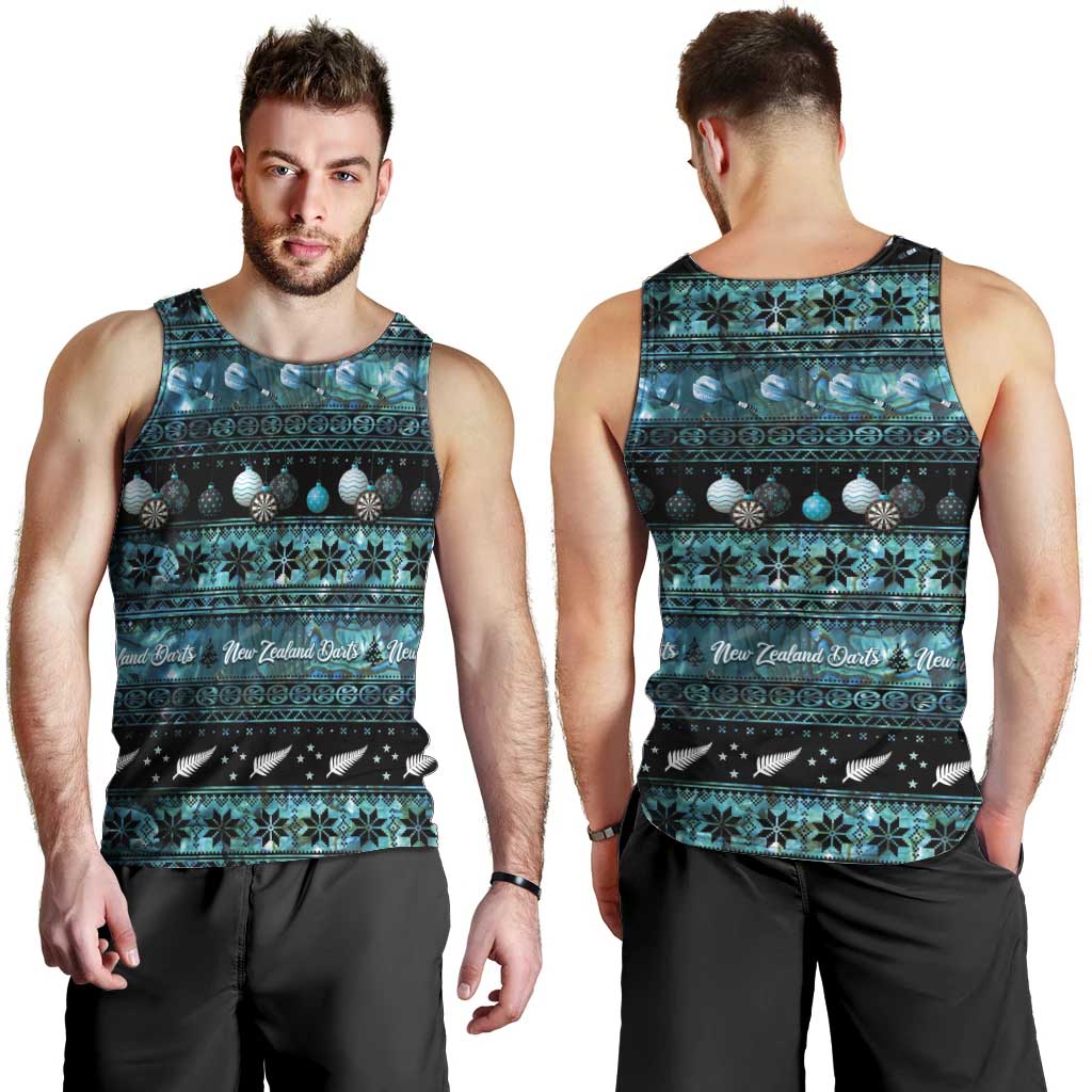 New Zealand Darts Christmas Men Tank Top Merry Xmas Aotearoa Maori Paua Shell - Aussie Hoodie