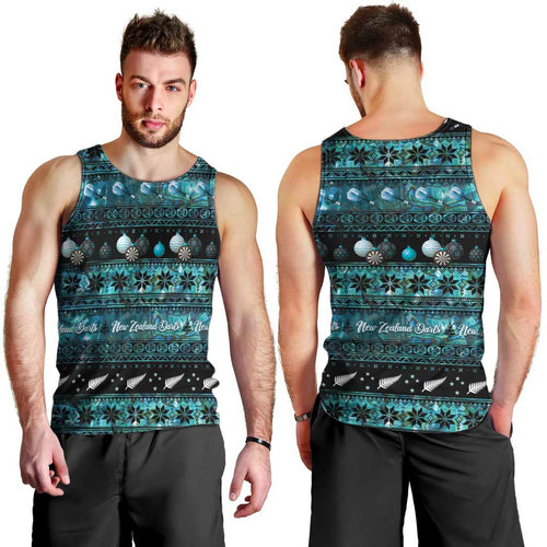 New Zealand Darts Christmas Men Tank Top Merry Xmas Aotearoa Maori Paua Shell - Aussie Hoodie