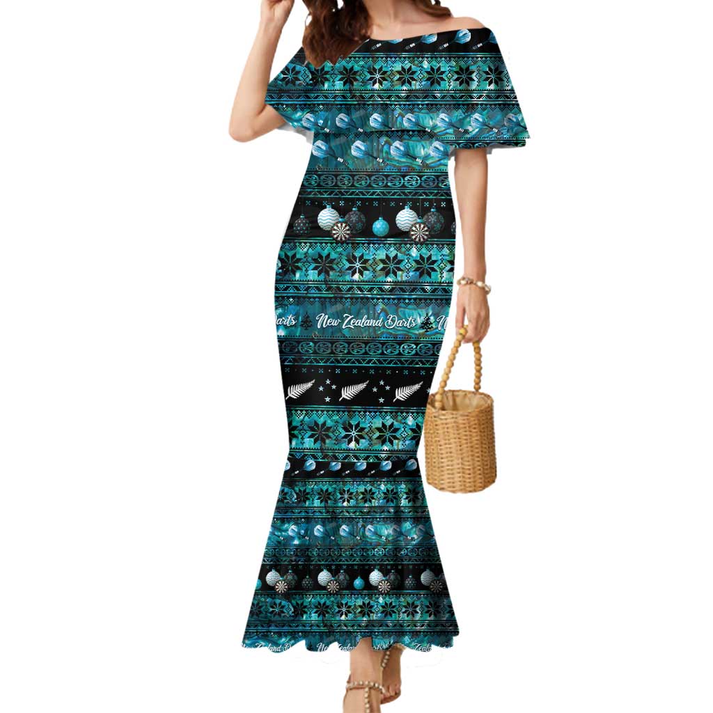 New Zealand Darts Christmas Mermaid Dress Merry Xmas Aotearoa Maori Paua Shell - Aussie Hoodie